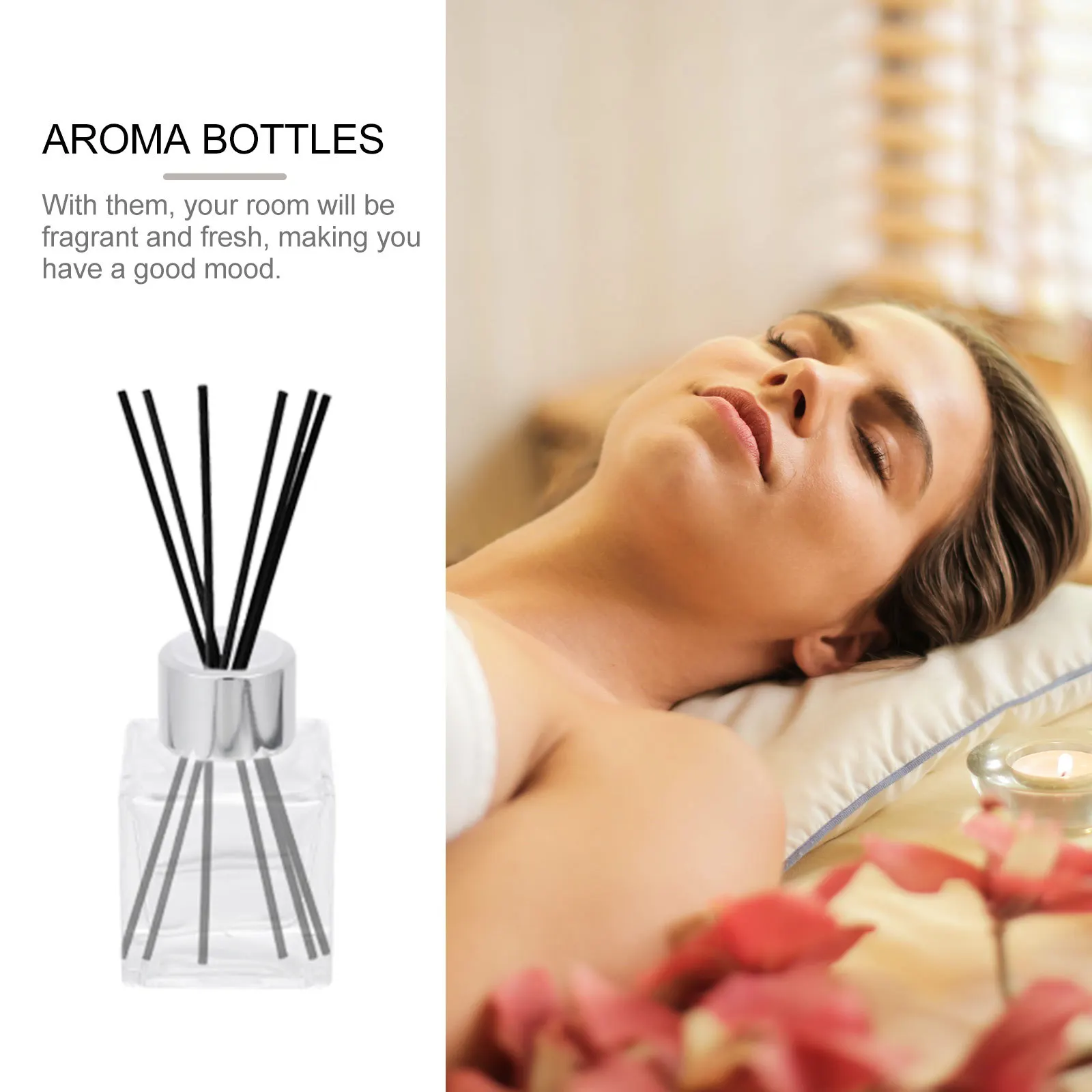 

2Pcs Aromatherapy Bottles Glass Diffuser Bottles Empty Refillable Jar for Room Fragrance Freshener with Wide Mouth Mini Vase