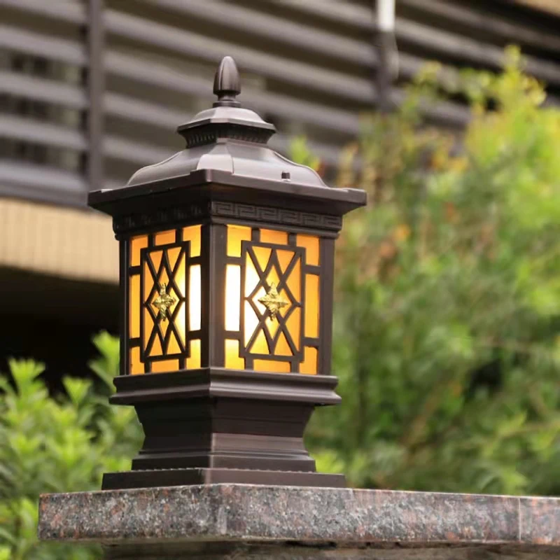 TEMAR Outdoor Classical Post Lamp Simple Electricity LED Pillar Light Waterproof for Villa Courtyard Retro Garden Landscape