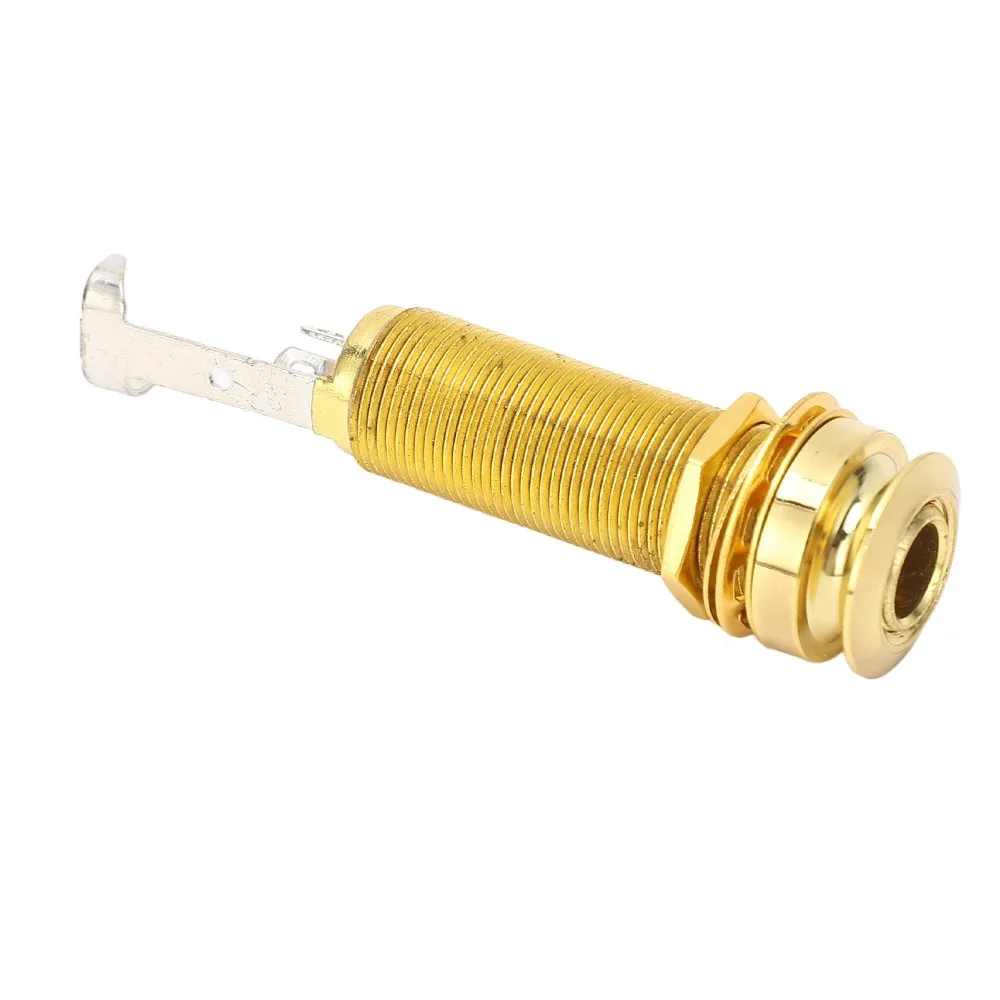 Professional Gold Output Jack For Electric Guitar 6.35mm Ziny Alloy Guitar Bass Jack Long Threaded Jack For Electric Guitars