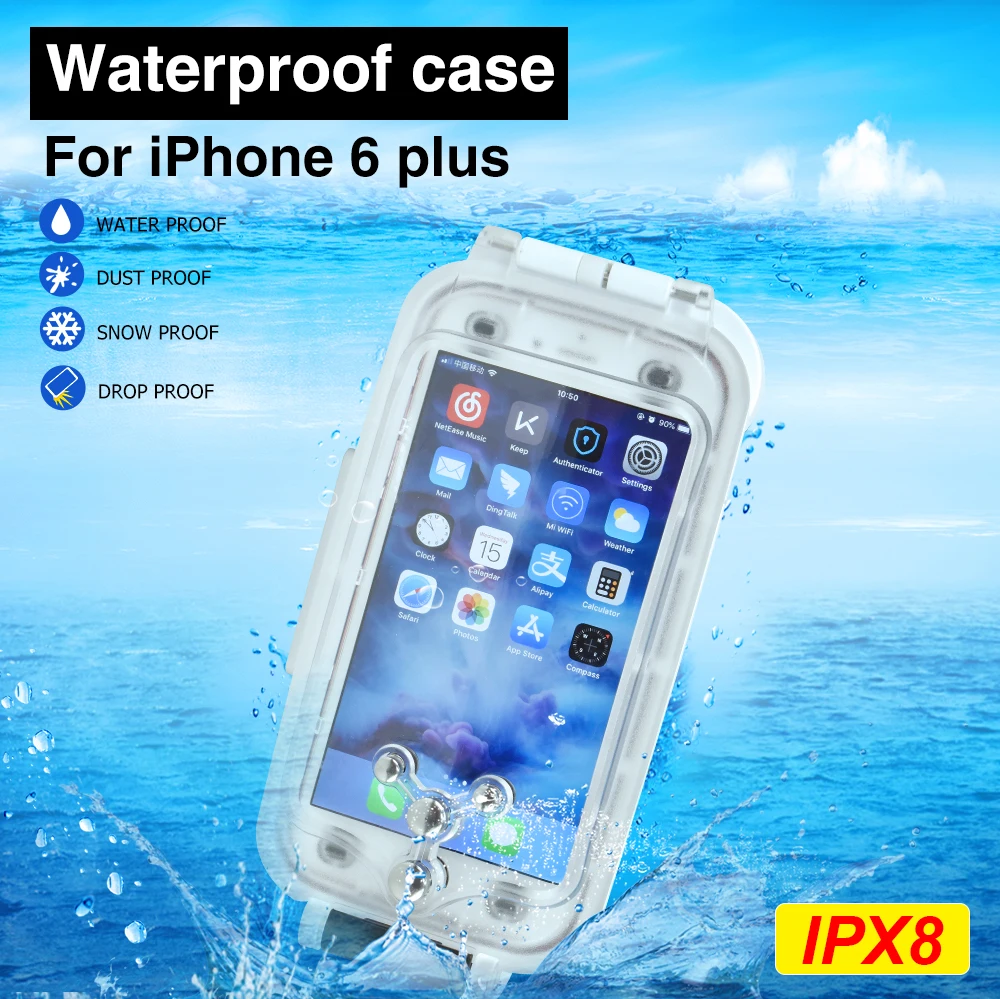 Seafrogs IPX8 40Meter Buttons Control Waterproof Phone Case For Iphone 7/7plus Diving case