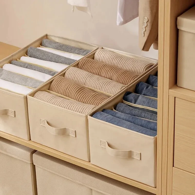 Washable Wardrobe Clothes Organizer Foldable Closet Divider Underwear Drawer Mesh Separation Box for T-shirt,Legging,So