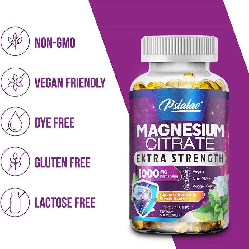 Premium Magnesium Citrate Supplement - Highly Absorbable Citric Acid Complex, Gluten Free 120 Tablets