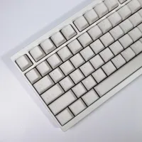 KBDiy 174 Keys White Jade Keycap PBT Cherry Profile Double Shot Keycaps for Mechanical Keyboard Game DIY for Aula F75 F87 F99