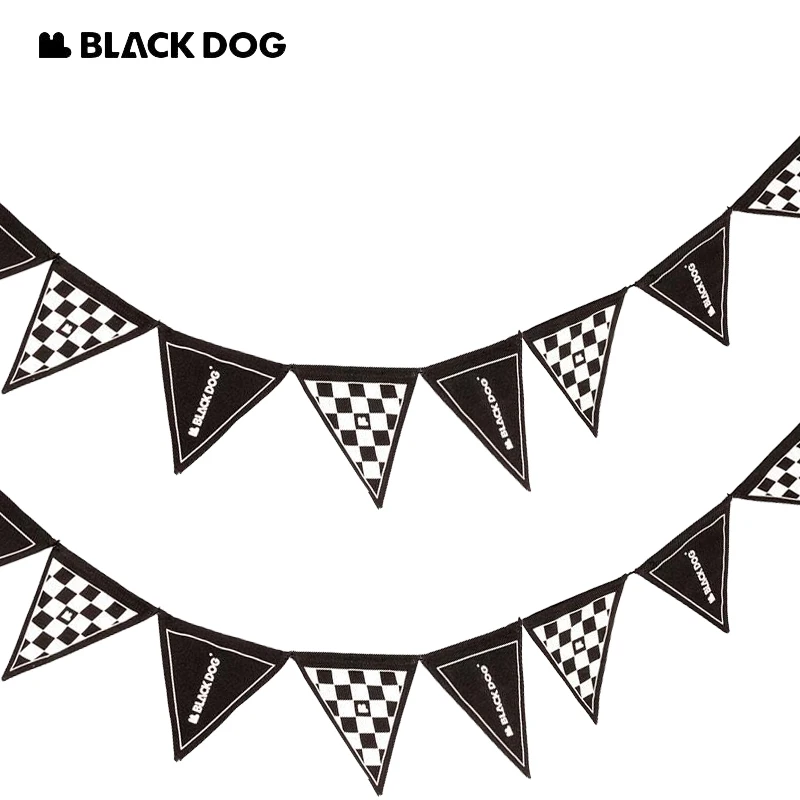 

Naturehike BLACKDOG Grid Banner Flag Bunting Camping Hanging Pennant Street Garland Outdoor Glamping Decor Black and White Plaid