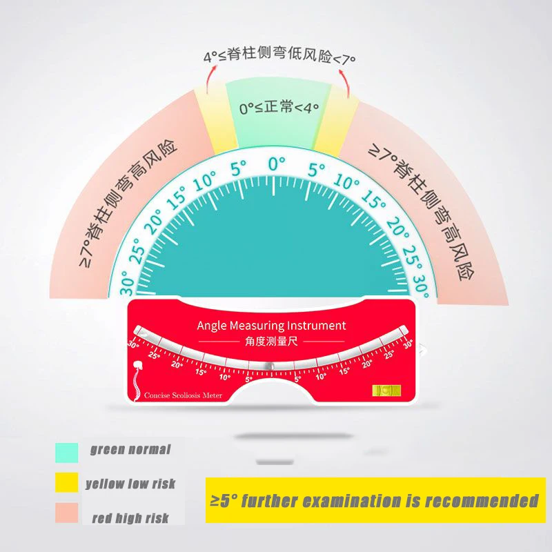 Pocket Scoliometer Medical Measuring Device for Back Scoliosis Diagnosis Portable Device for Measuring S pinal Alignment Measure