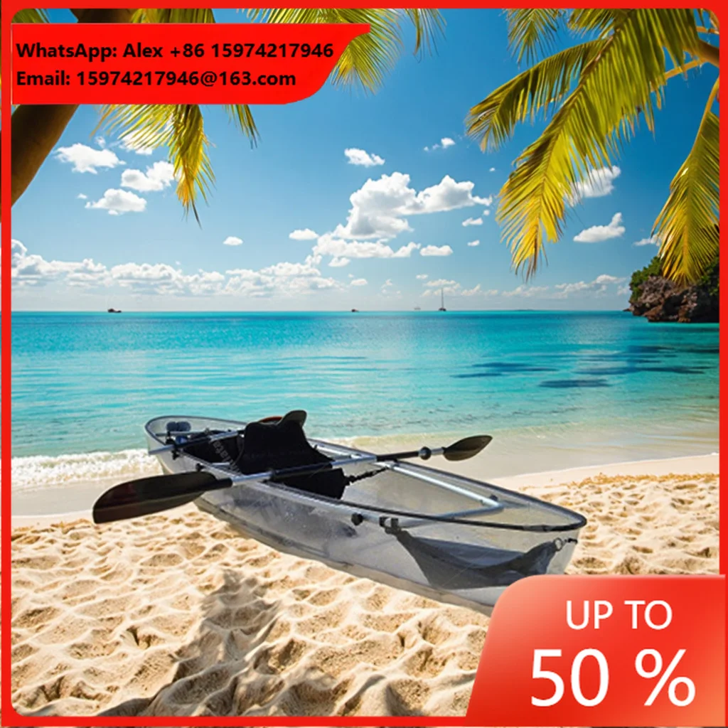 Hot Sale 2 Person Transparent Kayak Water Sport Polycarbonate Fishing Boat