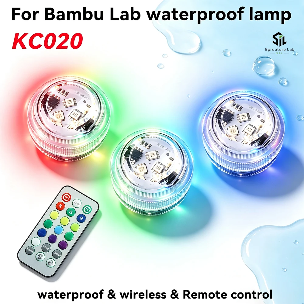 For Bambu Mini Waterproof RGB LED Tea Lights with Remote Control for Bambu Lab Creator Program KC020 Maker World Hardware