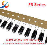 10PCS  PANASONIC FR  10V 16V 25V 35V 50V 63V 47UF 68UF 100UF 220UF 330UF 390UF 470UF 1000UF LOW ESR Electrolytic Capacitors NEW