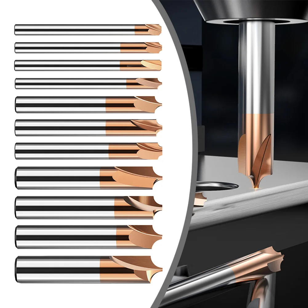 1pc 2T Corner Rounding End Milling Cutter R0.5-R6.0 TiCN Coated Carbide Router Bit For CNC Machine Milling Tools Metal Cutter