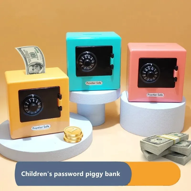 Mini Money Box Retro Atm Rotating Password Cash Coins Saving Box Bank Safe Box Automatic Deposit Banknote Christmas Gift