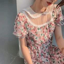 MISHOW 2020 Summer Dresses+Clothes Sets Women Floral Printed Short Sleeve Square Neck MX20B1078