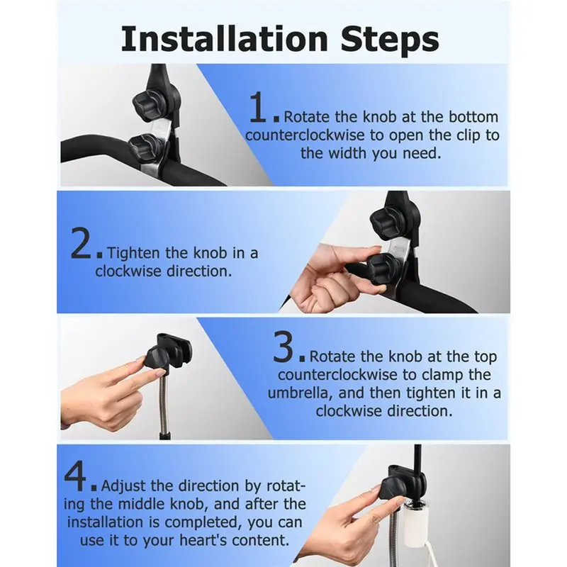 YSUN-Eary Adjustable Umbrella Mount Stand UV Sun Protection Foldable Umbrella Holder Baby Stroller Accessory