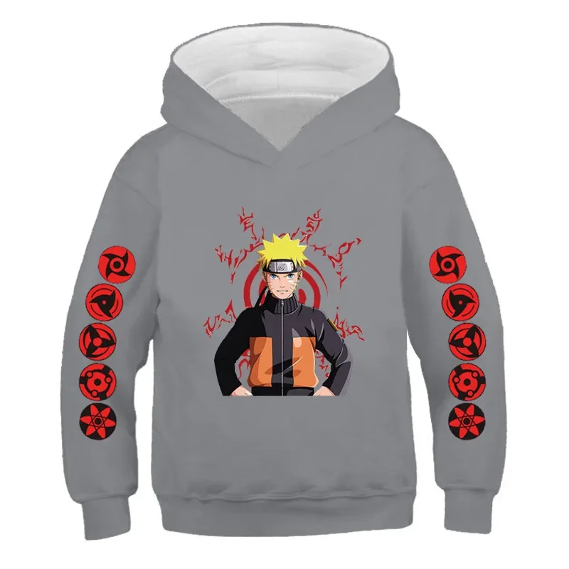 Classic Cartoon Naruto Sport Hoodies Harajuku Style Game Sweatshirt Children Boys Clothes Kids Size 4-14T Oversized Pullovers