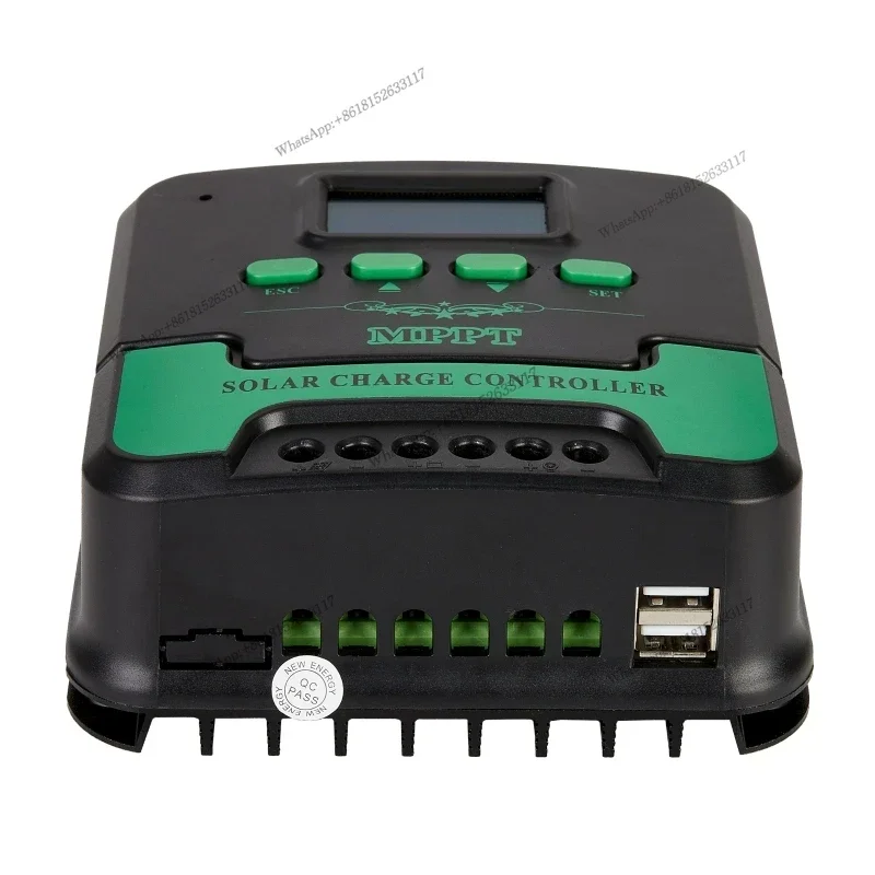 12/24 فولت MPPT 10A -60A شاشة الكريستال السائل مع WIFI السيارات لوحة طاقة شمسية بطارية منظم جهاز التحكم في الشحن المزدوج USB ل Lifepo4 ليثيوم