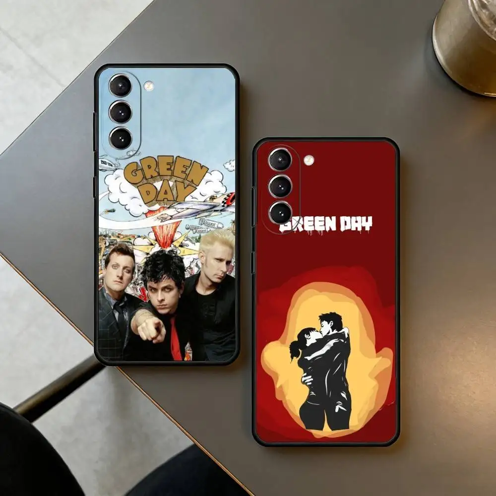

G-Green D-Day Band Phone Case For Samsung S25,24,23,22,30,21,10,9,Ultra,Plus,Lite,FE,4,5 G Soft Black Case