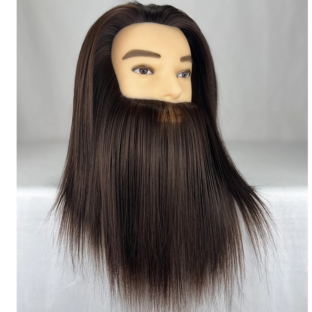 Tête de Mannequin Masculin 100% Fibre Synthétique, Coiffeur Cosmétologie, Entraînement à la Pratique, Tête de Beurre pour la Coiffure, Cadeau Gratuit