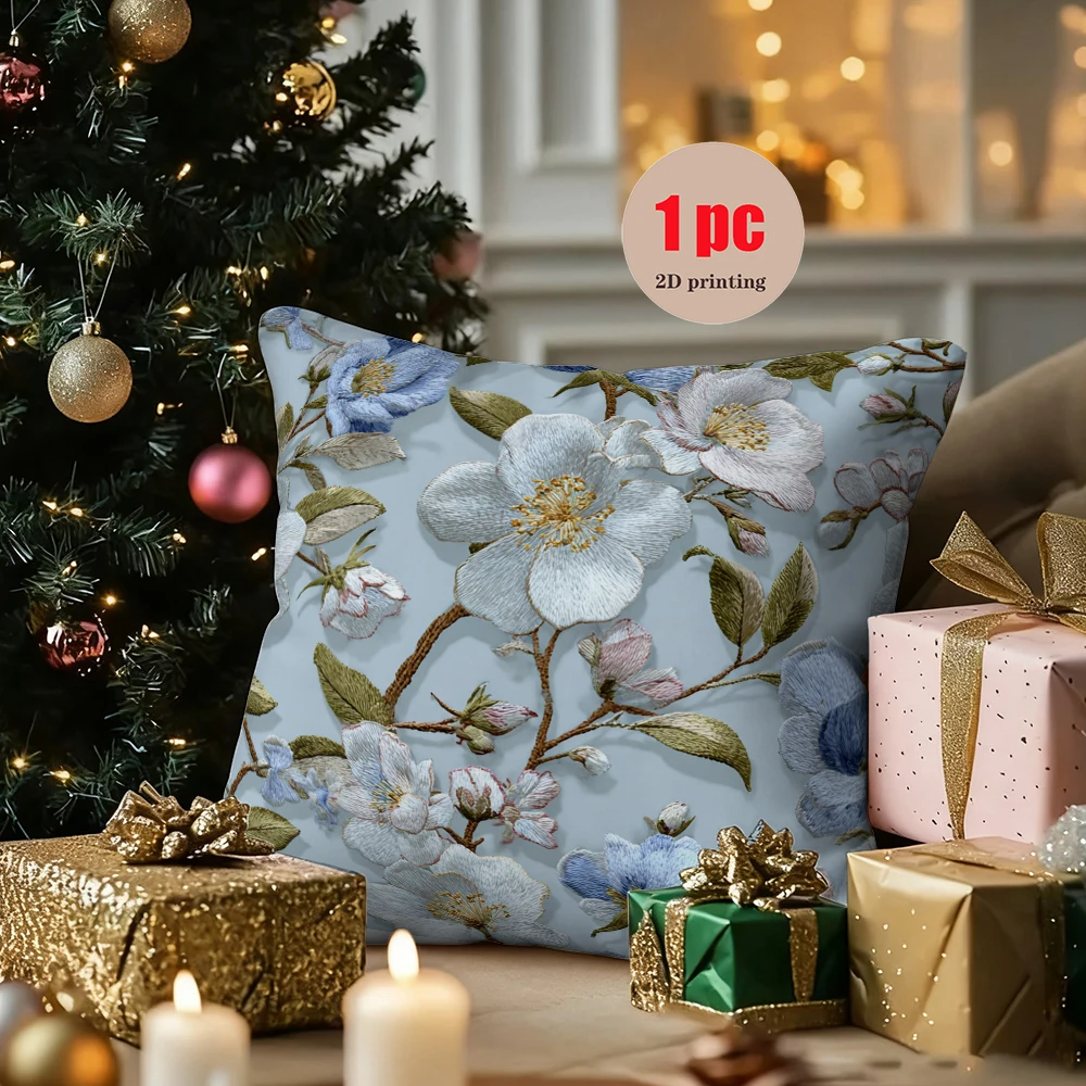 رقع زهور مطرزة ملونة أغطية وسائد بوليستر قابلة للتنفس لغرفة المعيشة وغرفة النوم وديكور الشرفة الخارجية