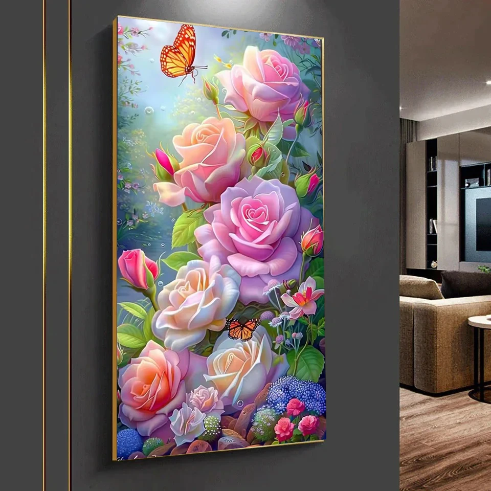 

Diy Diamond Painting Art DIY Butterfly Flower Rose Bird Diamond Mosaic 5D Full Square Round Rhinestone Cross Stitch Mosaic Decor
