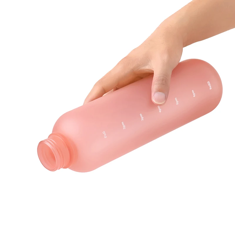 1000-ml-Flasche mit Zeitmarkierung, motivierend, wiederverwendbar, für Fitness, Sport, Outdoor, Reisen, Radfahren, auslaufsicher, BPA-frei, mattierte Flasche – Detail 4