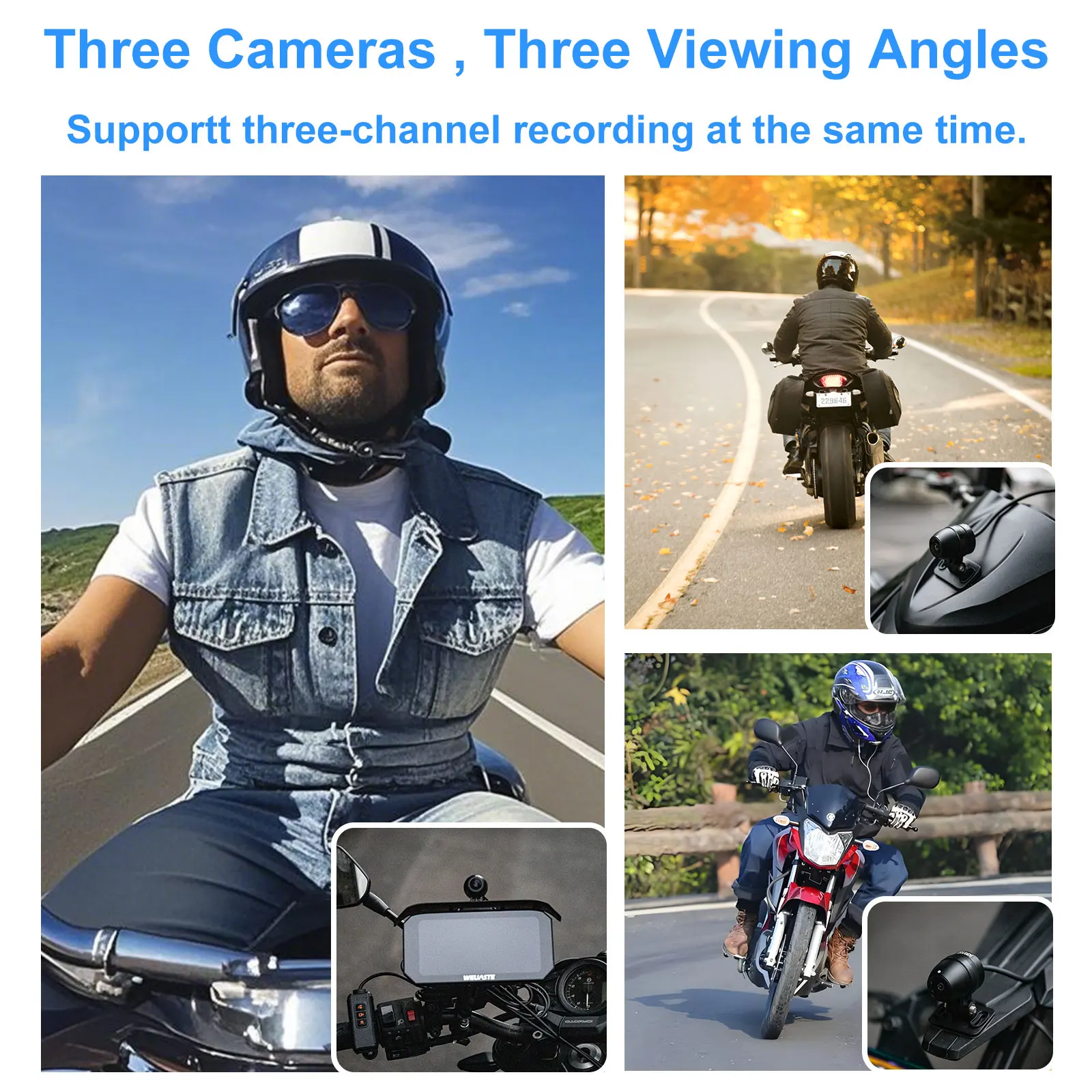 6,25 pulgadas 1080P motocicleta Moto Carplay Android Auto Dash Cam TPMS pantalla HiCar Sensor de luz grabación en bucle control con cable