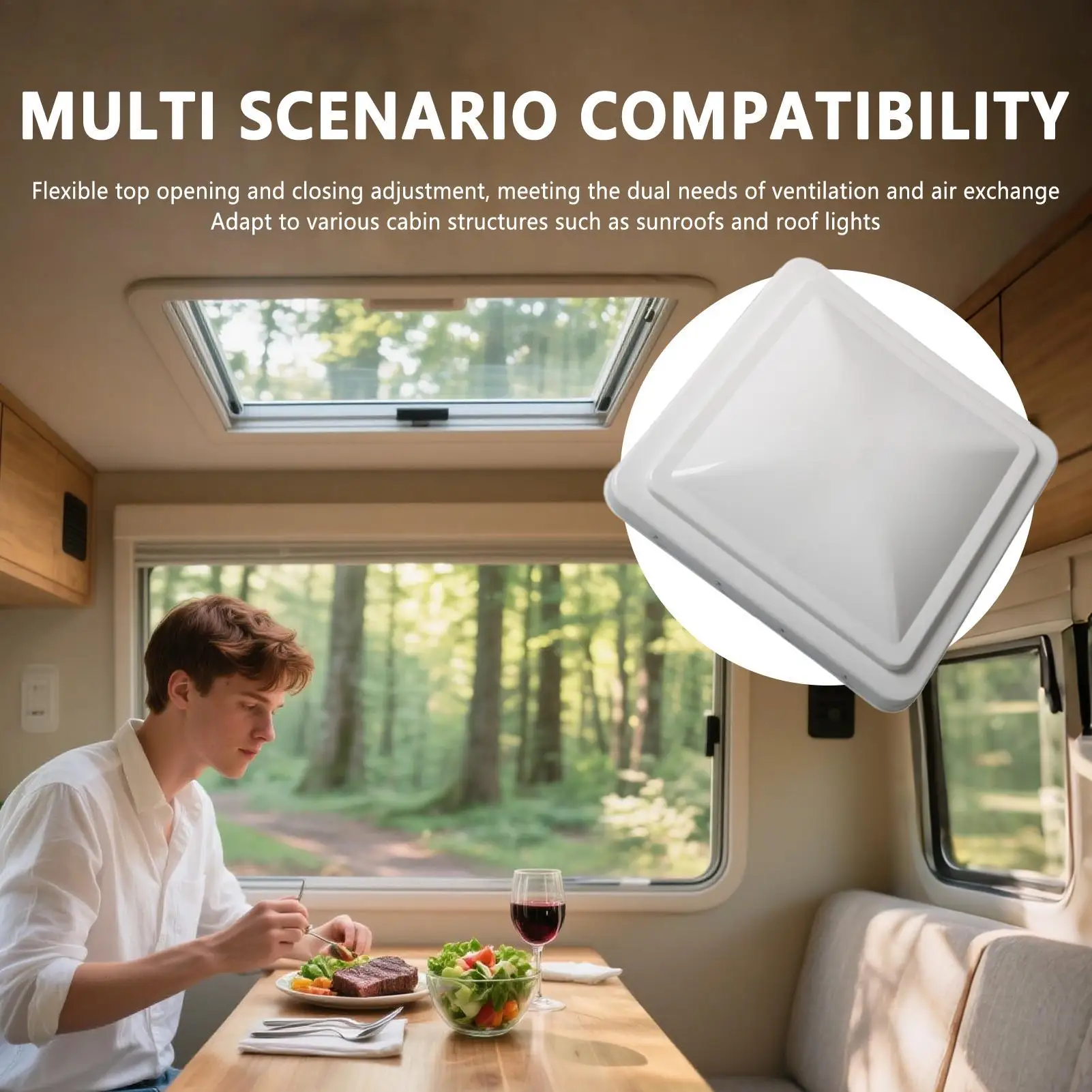 RV Roof Vent Replacement Caravan Exhaust Cover Weatherproof 14 Inch Roof Vent For Trailer Van Conversion Motorhome Summer Travel