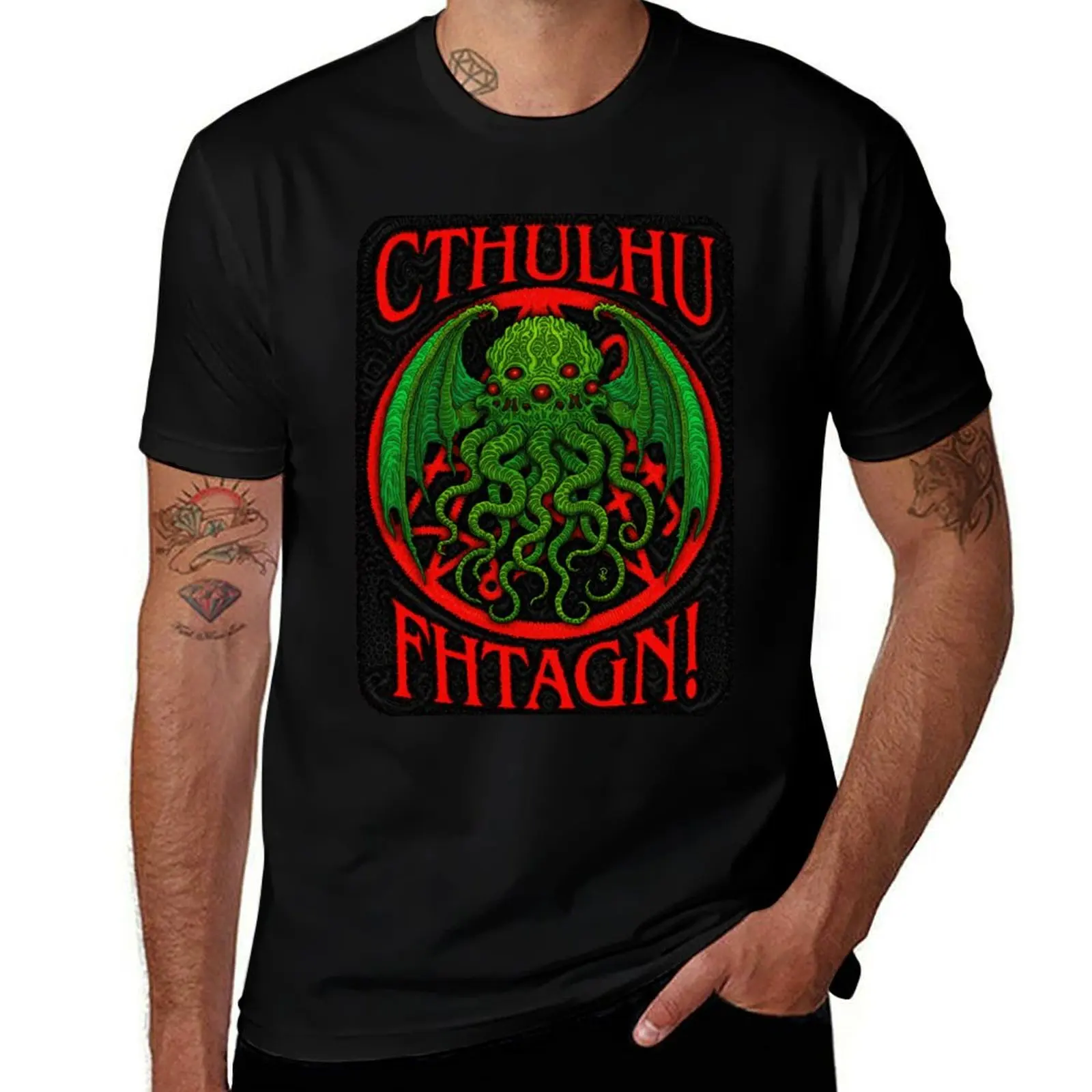 Cthulhu Fhtagn - Azhmodai 2019 T-Shirt Large Size Short Sleeve T-Shirt