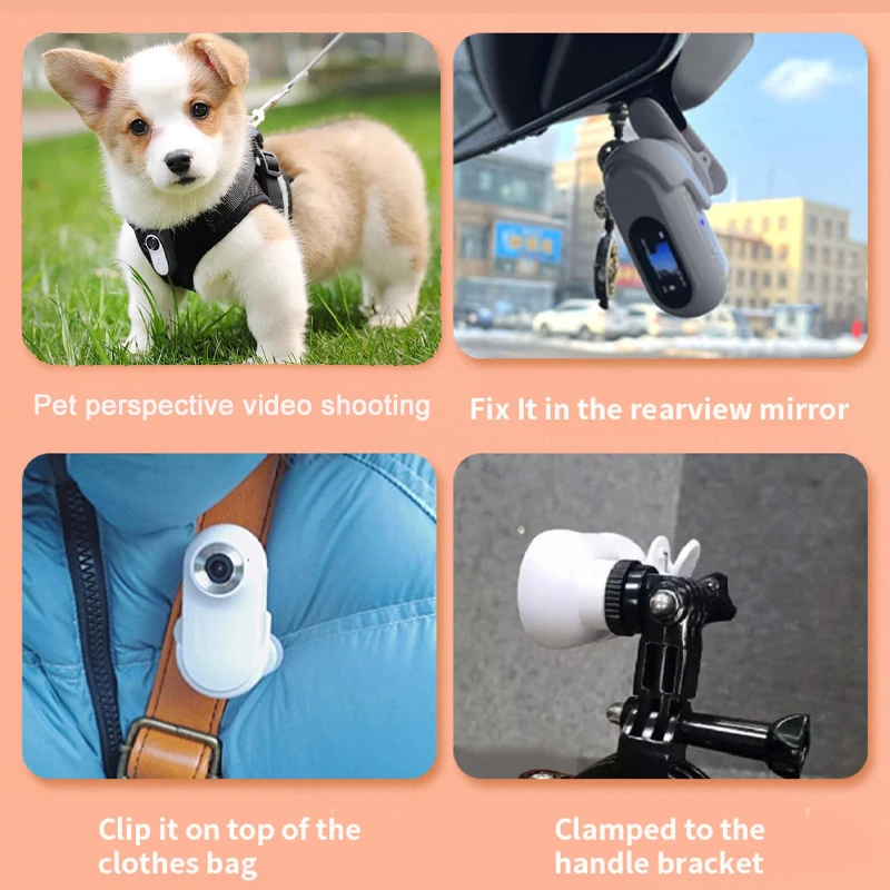 1080P Action Camera 1080P Portable Versatile Mount Anywhere for Travel Pets Ride Sport Vlog Mini Wireless Camera with Carry box