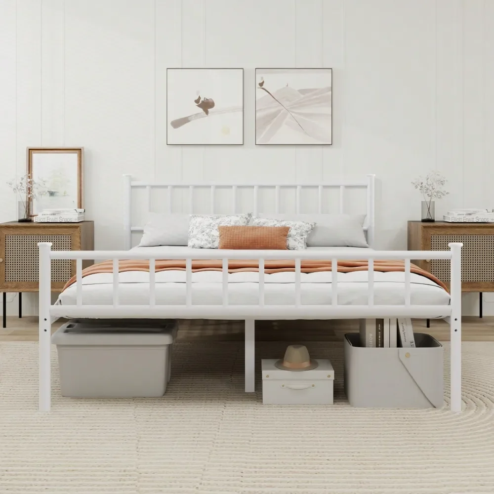 

Металлическая кровать-платформа в стиле модерн, черная, 14 дюймов, с местом для хранения под кроватью, усиленная стальная решетка, без пружинного блока.