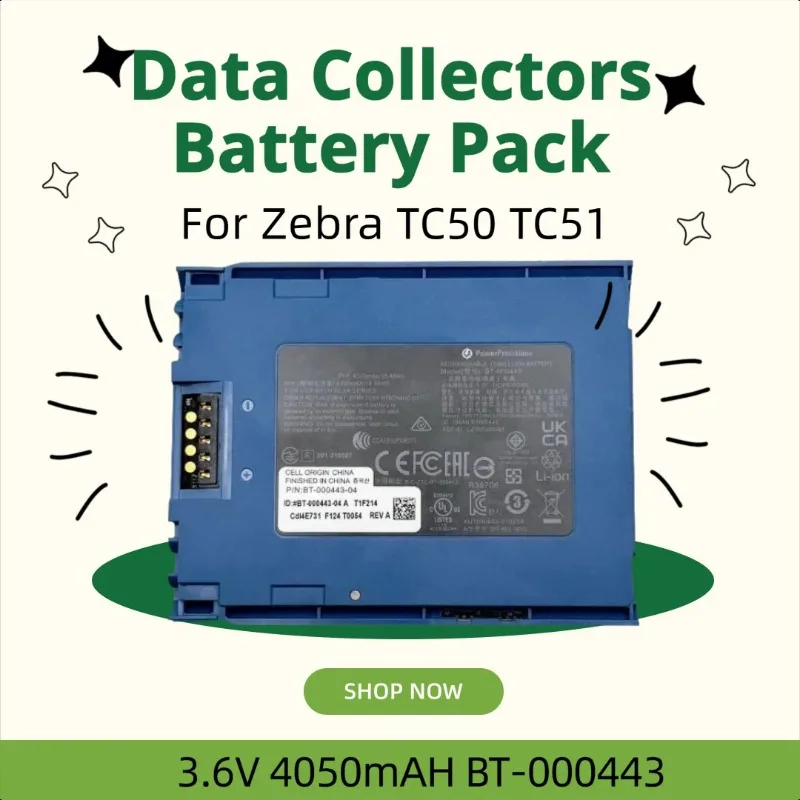 

3.6V 4050mAH BT-000443 for Zebra TC50 TC51 TC56 57 TC51 Data Collectors Battery Pack