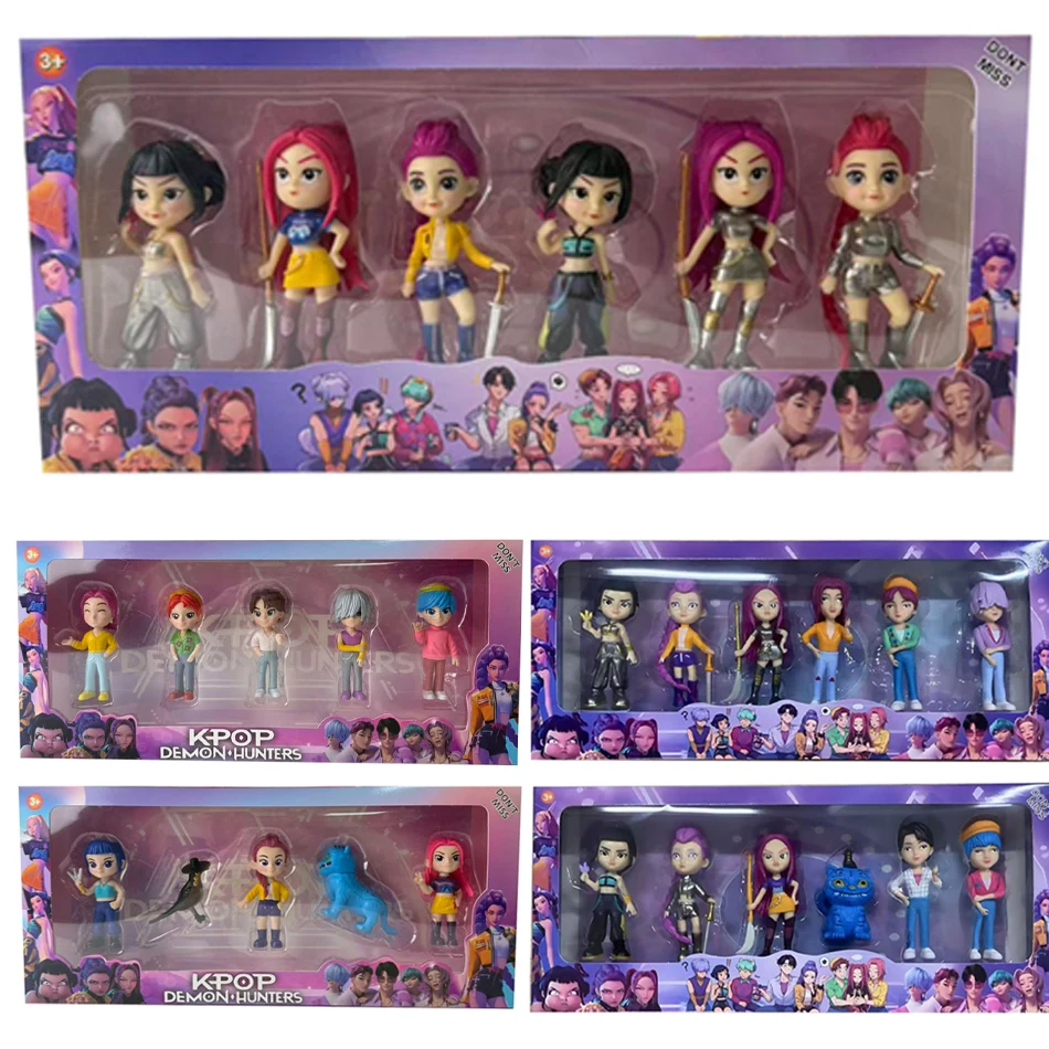 2027 جديد Kpop الشيطان هنتر رومي زوي ميرا أنيمي بولي فينيل كلوريد مجموعة شخصيات سطح المكتب الحلي هدية السنة الجديدة للأطفال