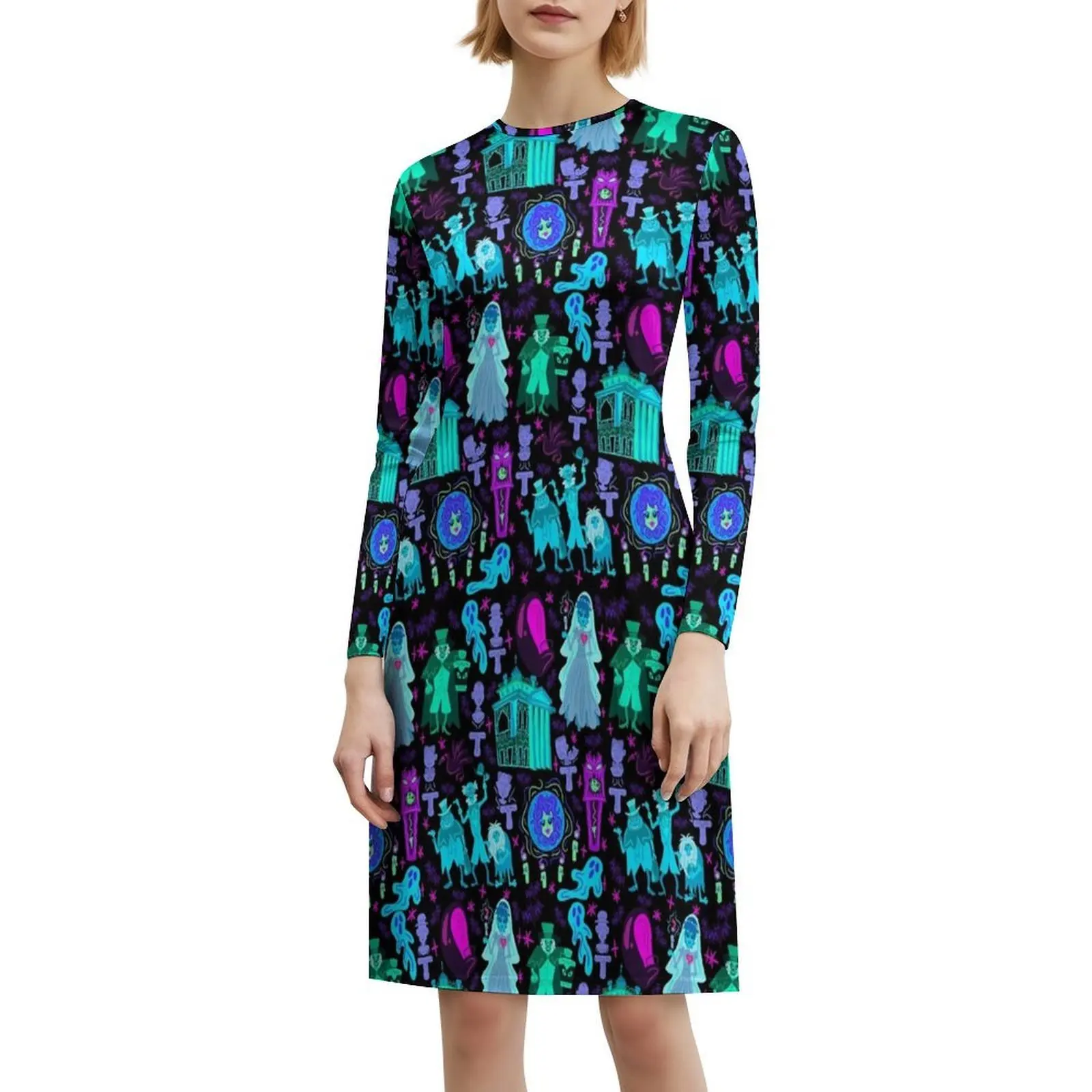 فستان بوهيمي عتيق بقصر مسكون بأكمام منتفخة أو خيارات بدون أكمام للنساء فستان قصر مسكون Wdw أشباح العالم #6