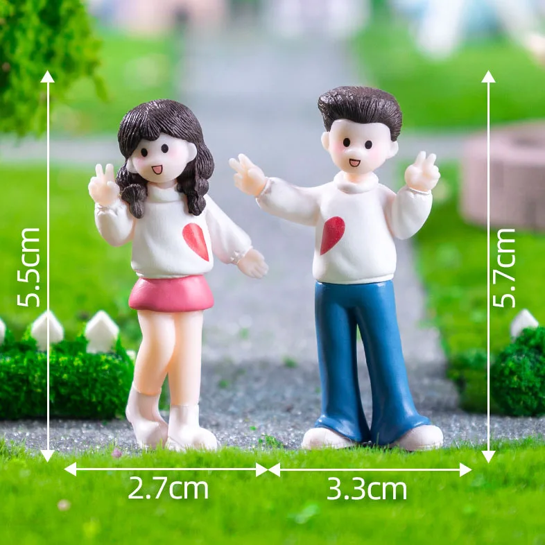 New Lovers Figures Couple Miniature Home Decor People Boy Girl Model Princess Fairy Gnome Valentine\'s Day Gift Dollhouse