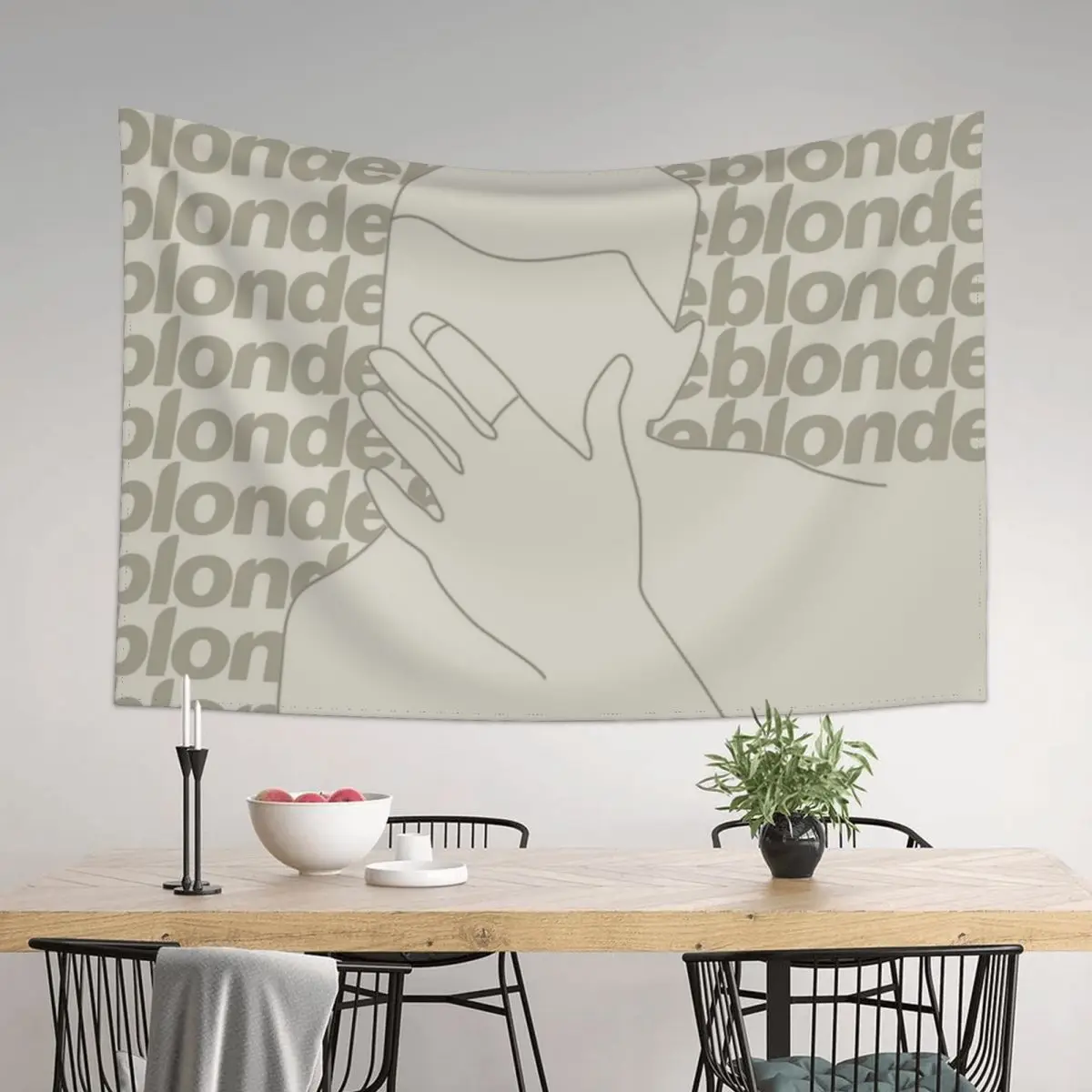 

blonde / frank ocean line art khaki kool Tapestry Aesthetic Home Decor Decor Home Tapestry