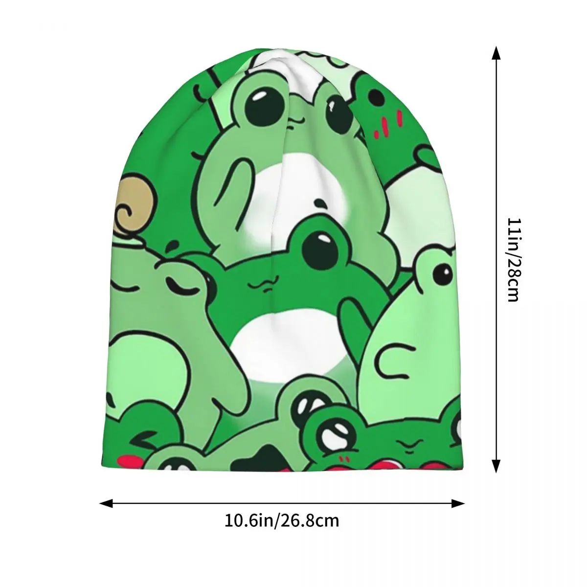 Crowded Cute Frog Pattern Warm Knitted Cap Hip Hop Bonnet Hat Autumn Winter Outdoor Beanies Hats for Men Women Adult