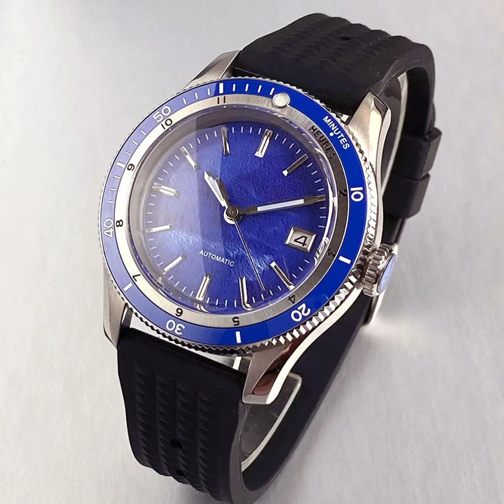 

Tandorio 40mm Matte Blue Dial Blue Bezel 200m Waterproof Japan Automatic NH35A Movement Sapphire Glass Men Diver WristWatches