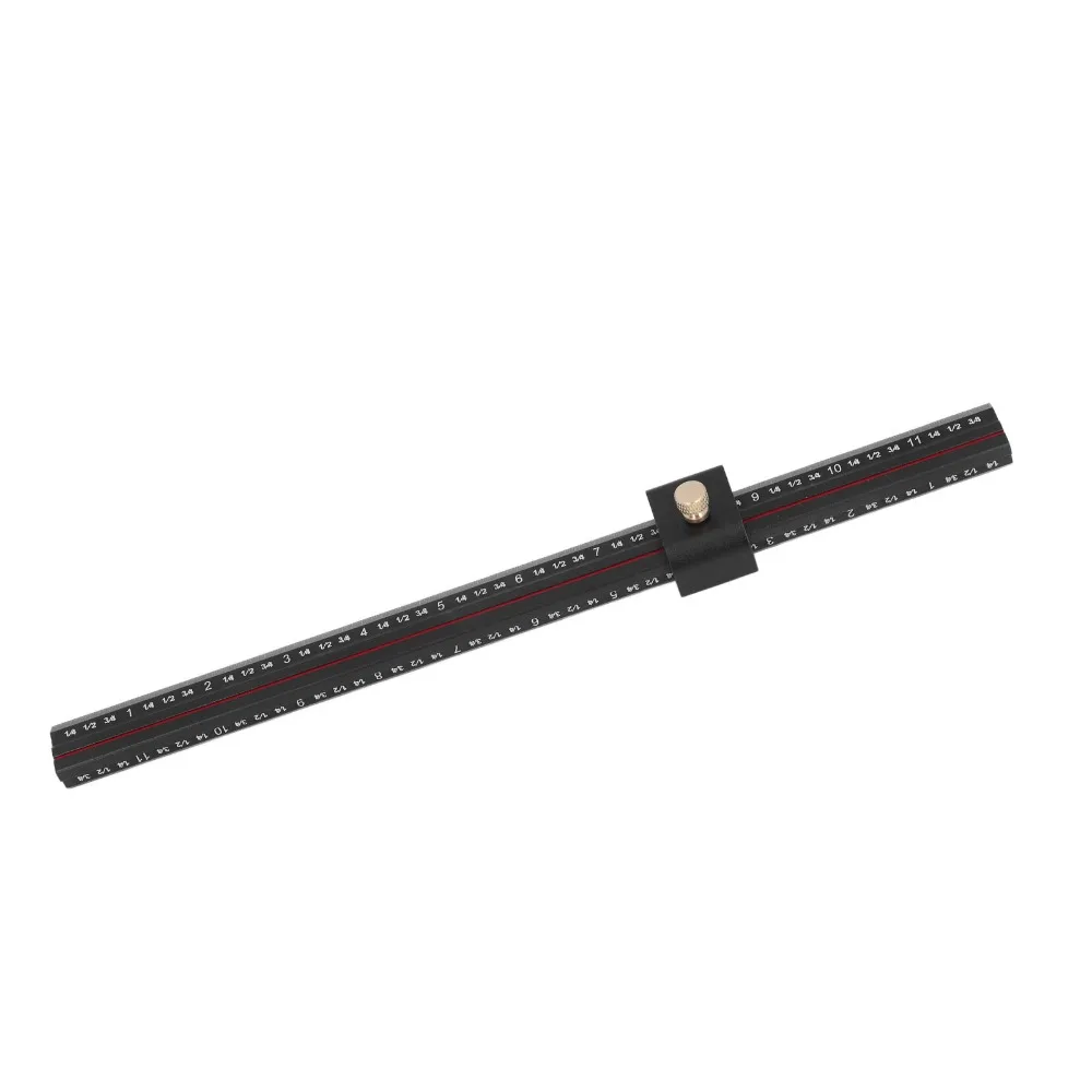 Aluminum Alloy Marking Gauge L Shape Adjustable Slide Stop Measuring Ruler Double Sided Scale 8 Inch Construction Ruler