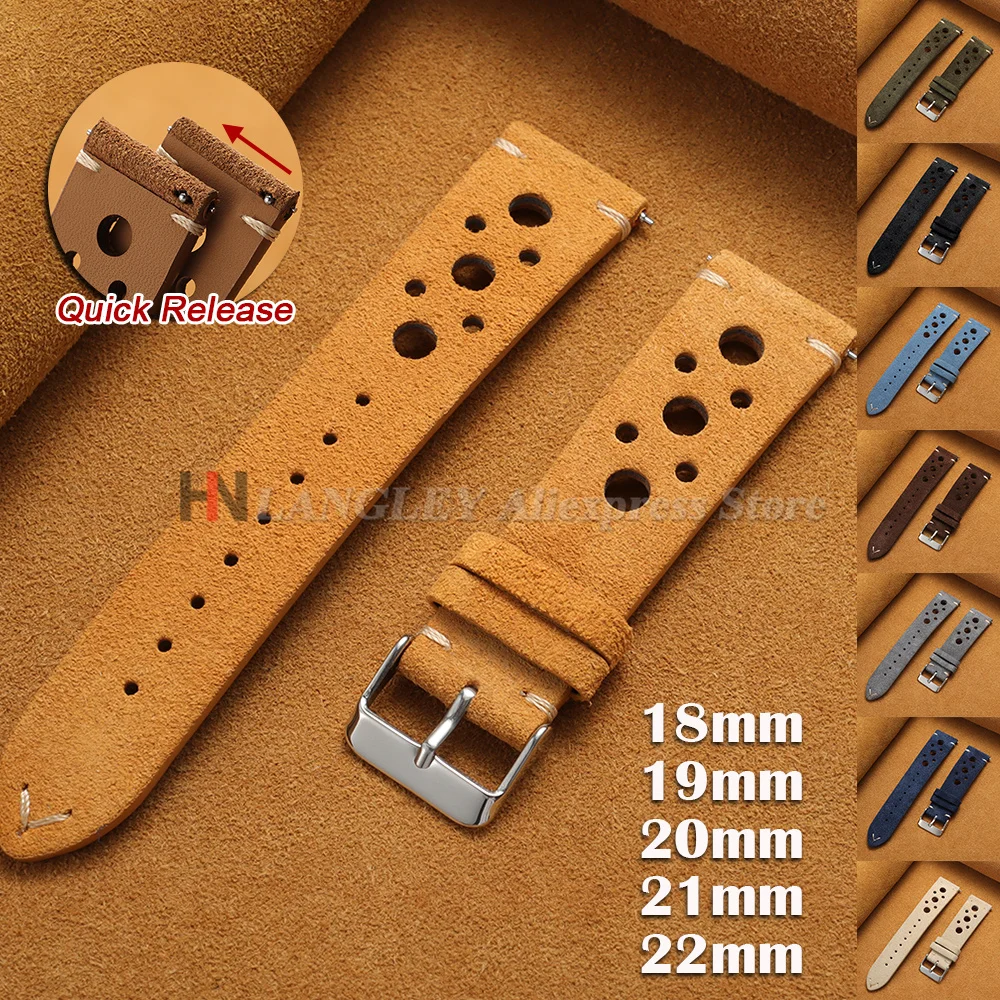 Quick Release Soft Suede Strap 18mm 19mm 21mm 22mm 20mm for Samsung Galaxy Watch 7/6/5/4/3 Calfskin Bracelet Women Men Wristband