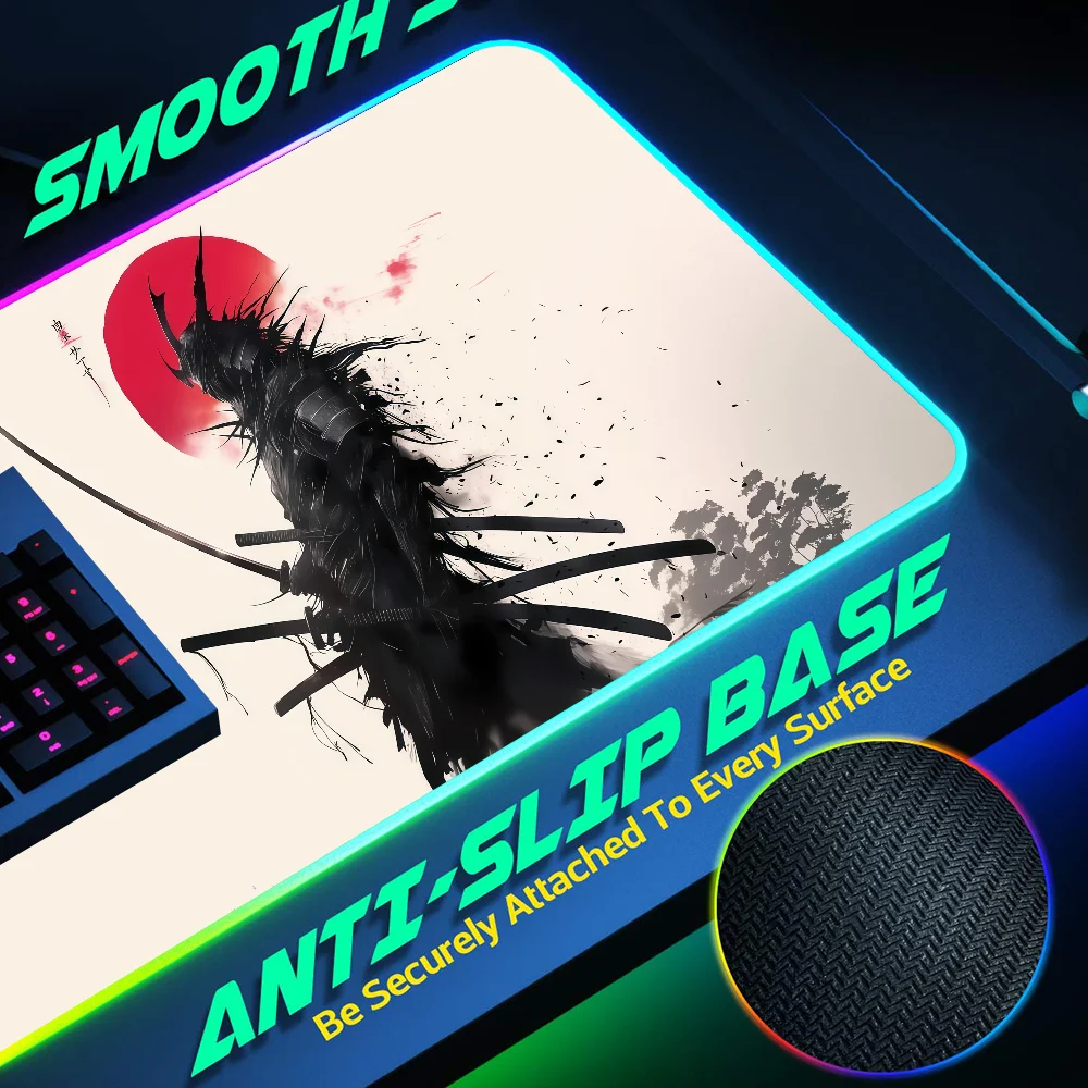 Black white Japanese samurai c - Rgb Mousepad review and price