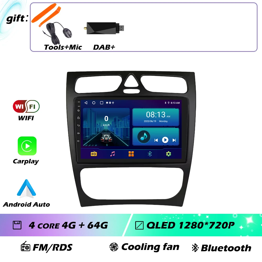 Voor Mercedes-Benz EEN W168 C W203 G W463 Vaneo Vito Viano CLK Klasse C209 Android GPS Autoradio Multimedia Video speler Carplay 4G