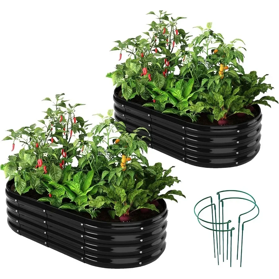 

Galvanized Metal Planter Raised Garden Bed Kit for Gardening Outdoor 4x2x1ft 2 Planter Grow Garden Box Raised Flower Bed Long V