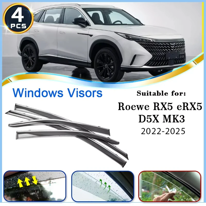 

Car Vent Visor For Roewe RX5 MK3 eRX5 D5X 2022 2023 2024 2025 Window Visor Trim Rain Guard Deflector Shelters Cars Accessories