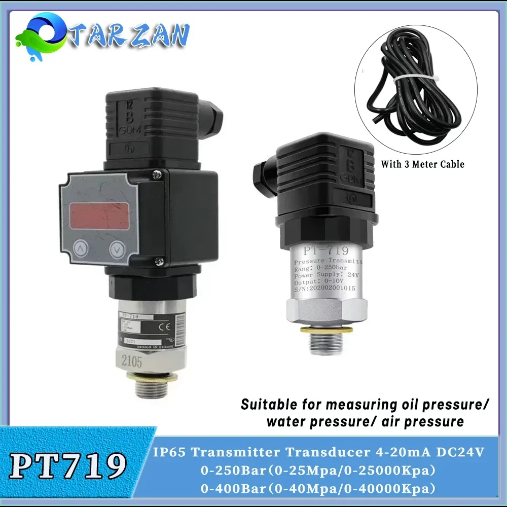 

Water Oil Gas Pressure Transmitter Transducer IP65 G1/4 Hydraulic Sensor For Injection Molding Machines/Water/Oil Pumps/Air Pump