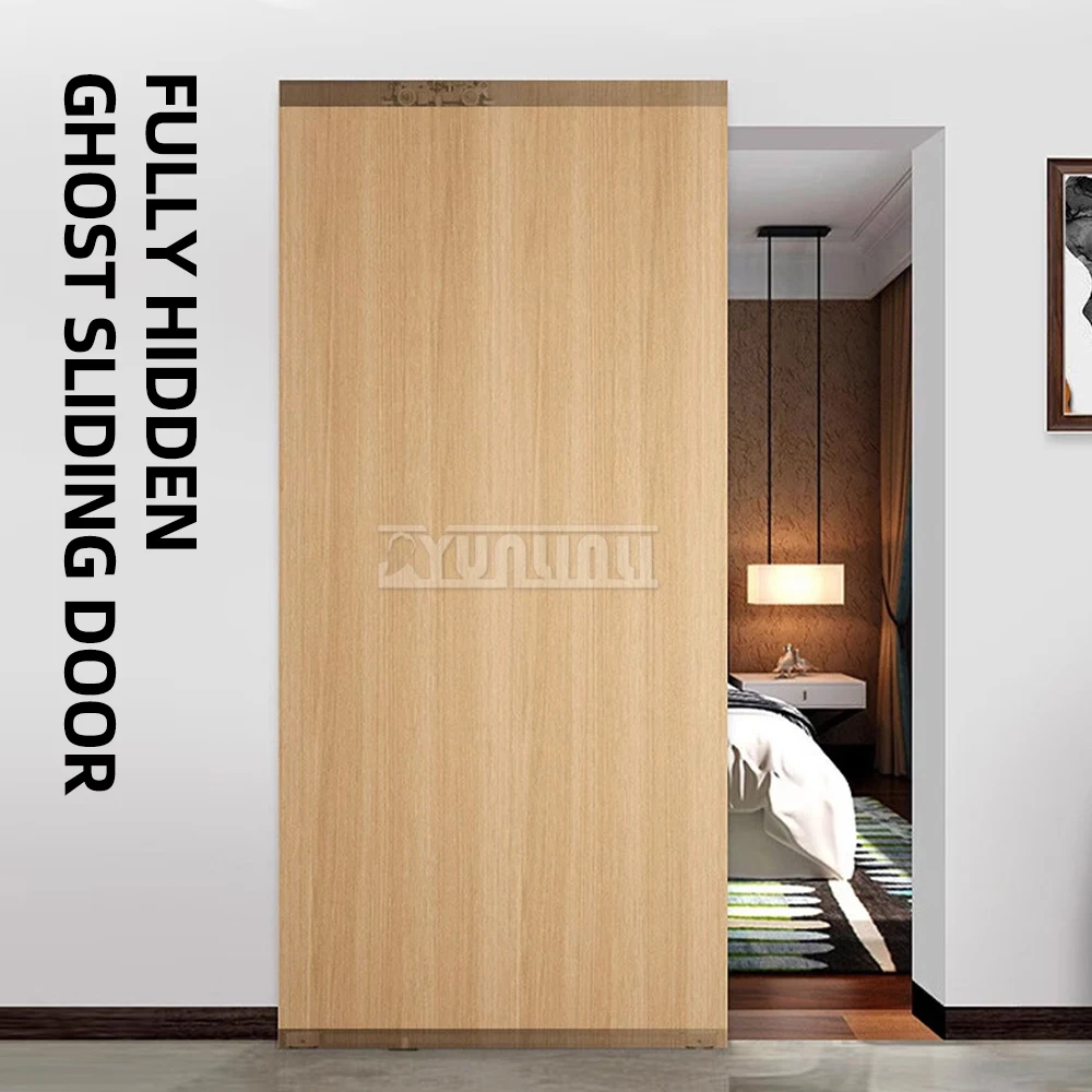 

120cm Bearing 70kg Hidden Sliding Door Hardware Track Kit,Floating Closing Interior Wall Mount Track Rolling Set 2025 NEW