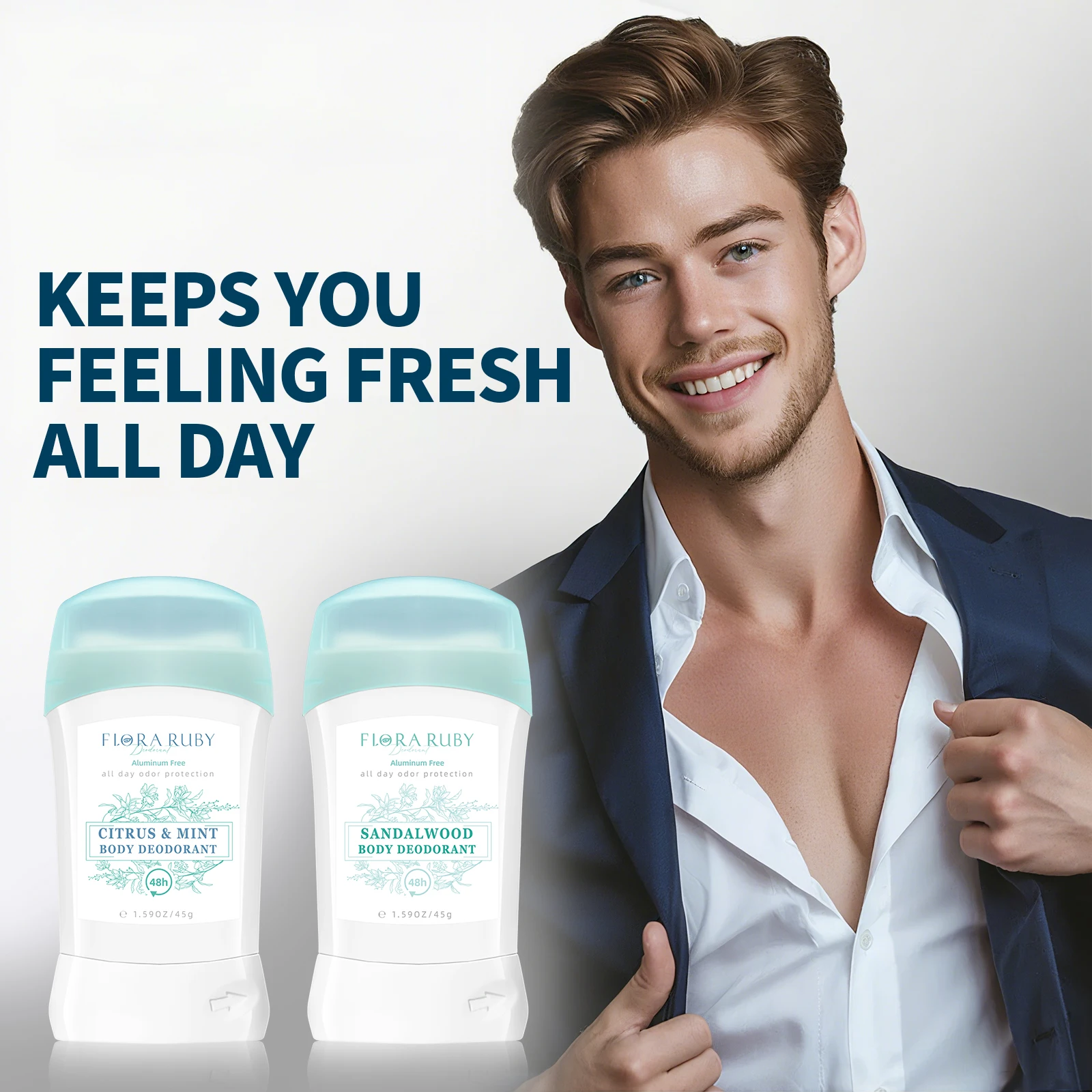 Men Sandalwood Deodorant Stick Anti Sweating Keep Drying Lasting Fragrance Remove Armpit Odor Underarm Refresh Sticks Refresh