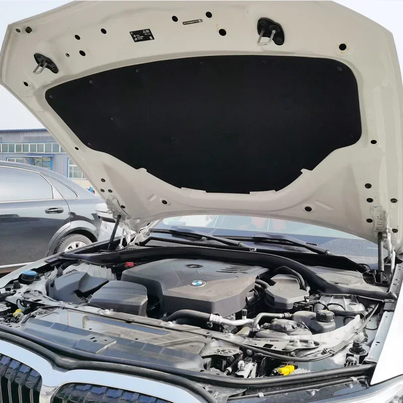For BMW 3 Series G20 G28 325li 2020-2021 Front Engine Hood Insulation Cotton Pad Soundproof Heat Insulation Mat Cover