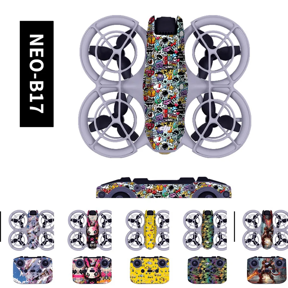 Suitable for DJI NEO stickers, cartoon anime, personalized scratch resistant camouflage, time traveling machine accessories