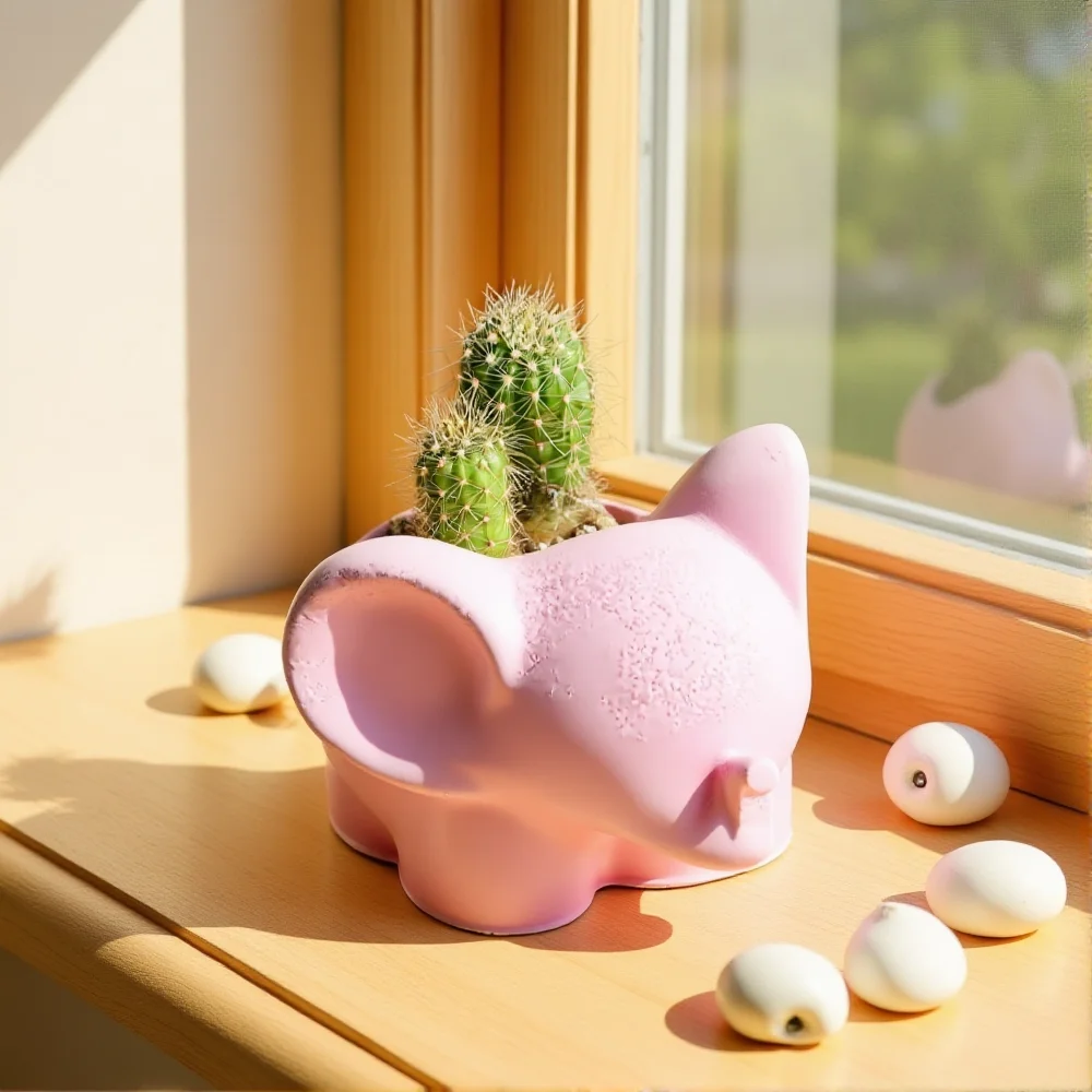 Elephant Shape Mold Flexible Plaster Silicone Mold Candle Cup Mold Multi-Purpose Flower Pot Mould For Planter Pots Diy Gifts