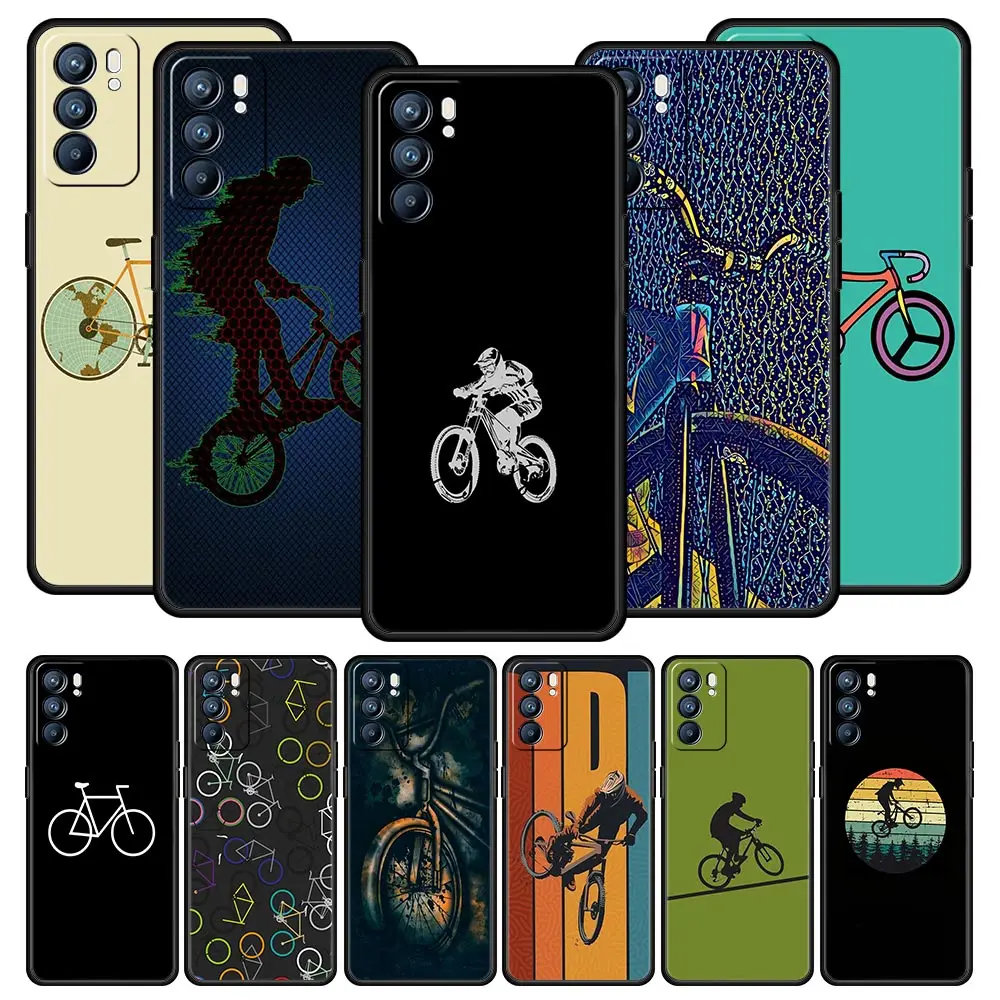 Mountain Bikes Cycling Phone Case For OPPO Find X5 A54 A53 A52 A9 2020 A16 A15 A95 A76 A74 A12 Reno7 SE Reno6 Pro Plus 5G Cover