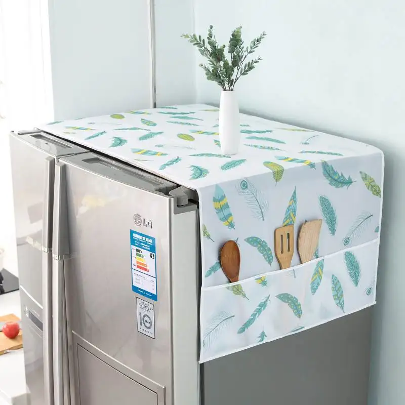 

Европейский стиль: пылезащитный чехол для холодильника и стиральной машины, одинарный/двойной, с откидной крышкой, тканевый, для хранения, подвесная сумка