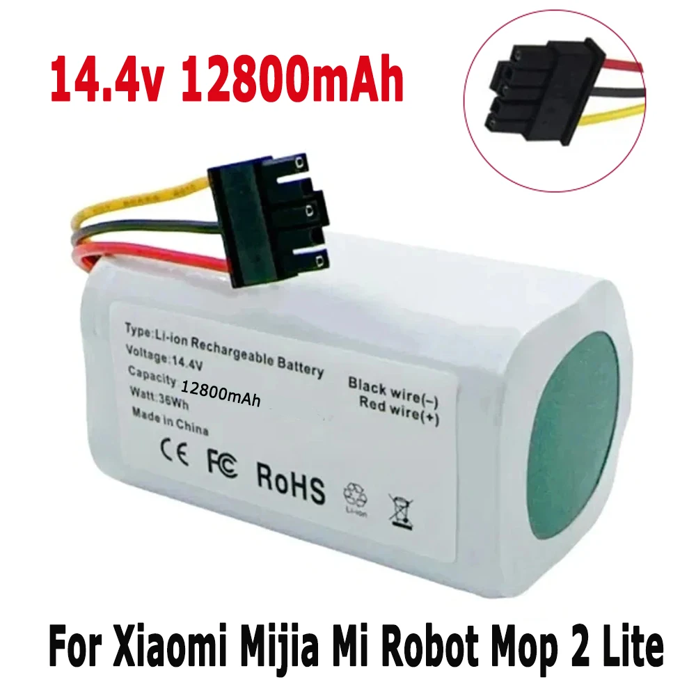 

14.4V 14.8V 12800mAh Rechargeable Li-ion Battery Pack For Xiaomi Mijia Mi Robot Mop 2 Lite Sweeper Vacuum MJSTL Wholesale